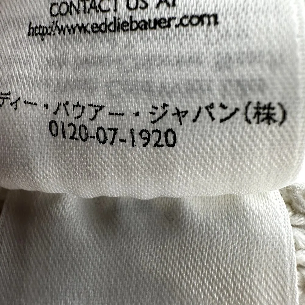 Eddie Bauer Ribbed Knit Pullover Sweater V Neck Stretch 100% Cotton White Small - Image 3