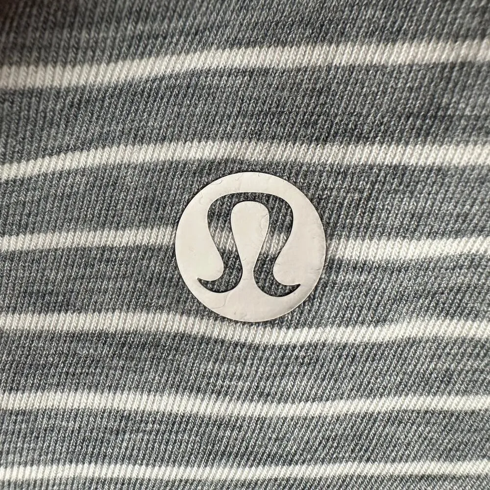 Lululemon Love Tee III - Modern Stripe Heathered Medium Grey White - Image 4