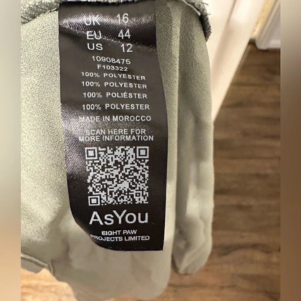 ASOS AsYou Strappy Backless Satin Mini Dress in Light Olive - Image 9