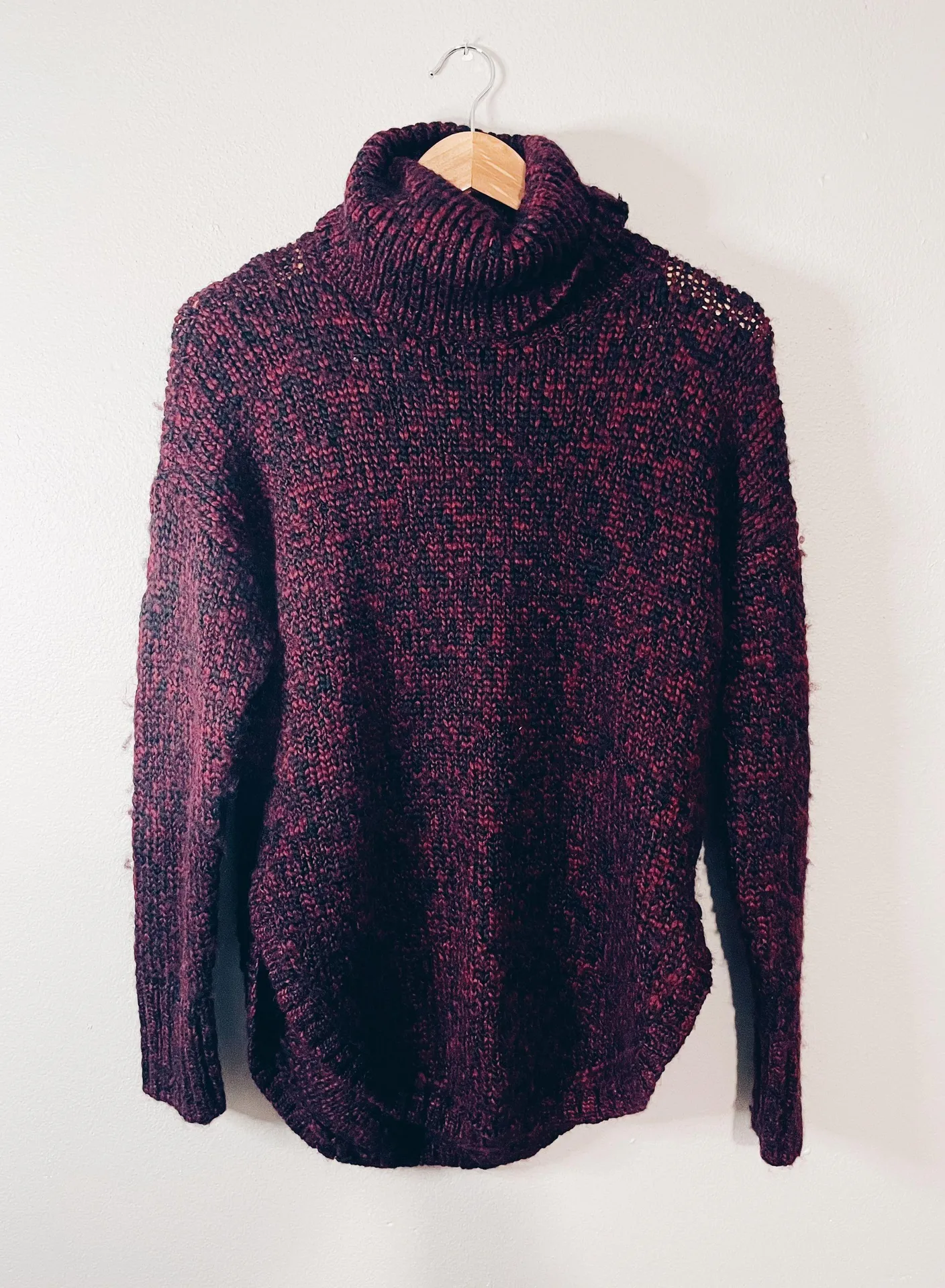 Treasure And Bond Maroon And Black Turtleneck Sweater - Image 2