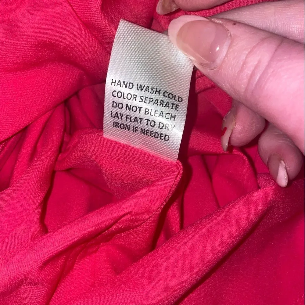 ♥️ Le Lis Hot Pink Satin Halter Mini Dress Small Date Night Party Valentines Day - Image 9