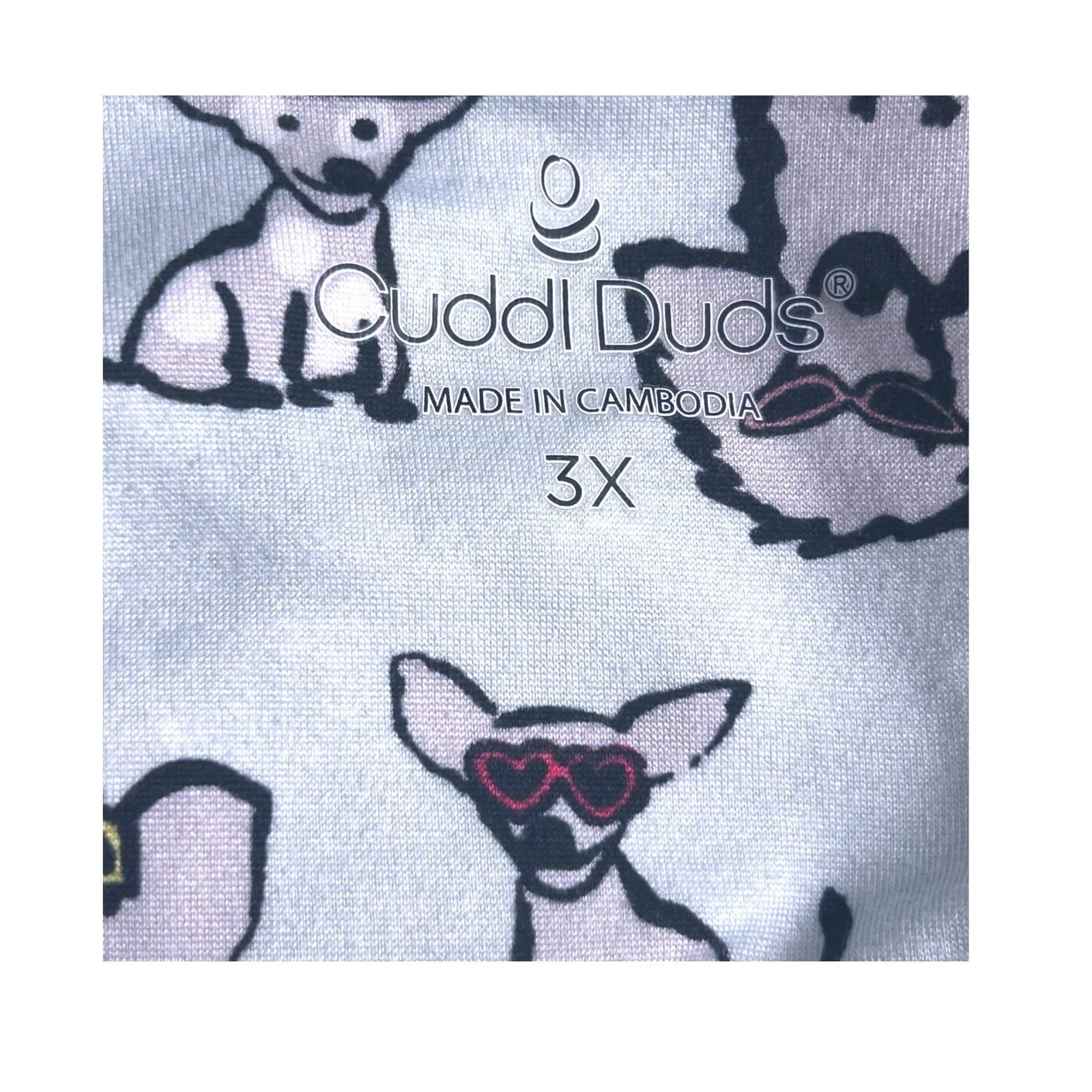 Cuddl Duds Dog Print Pajama Set Gray 3X - Image 7