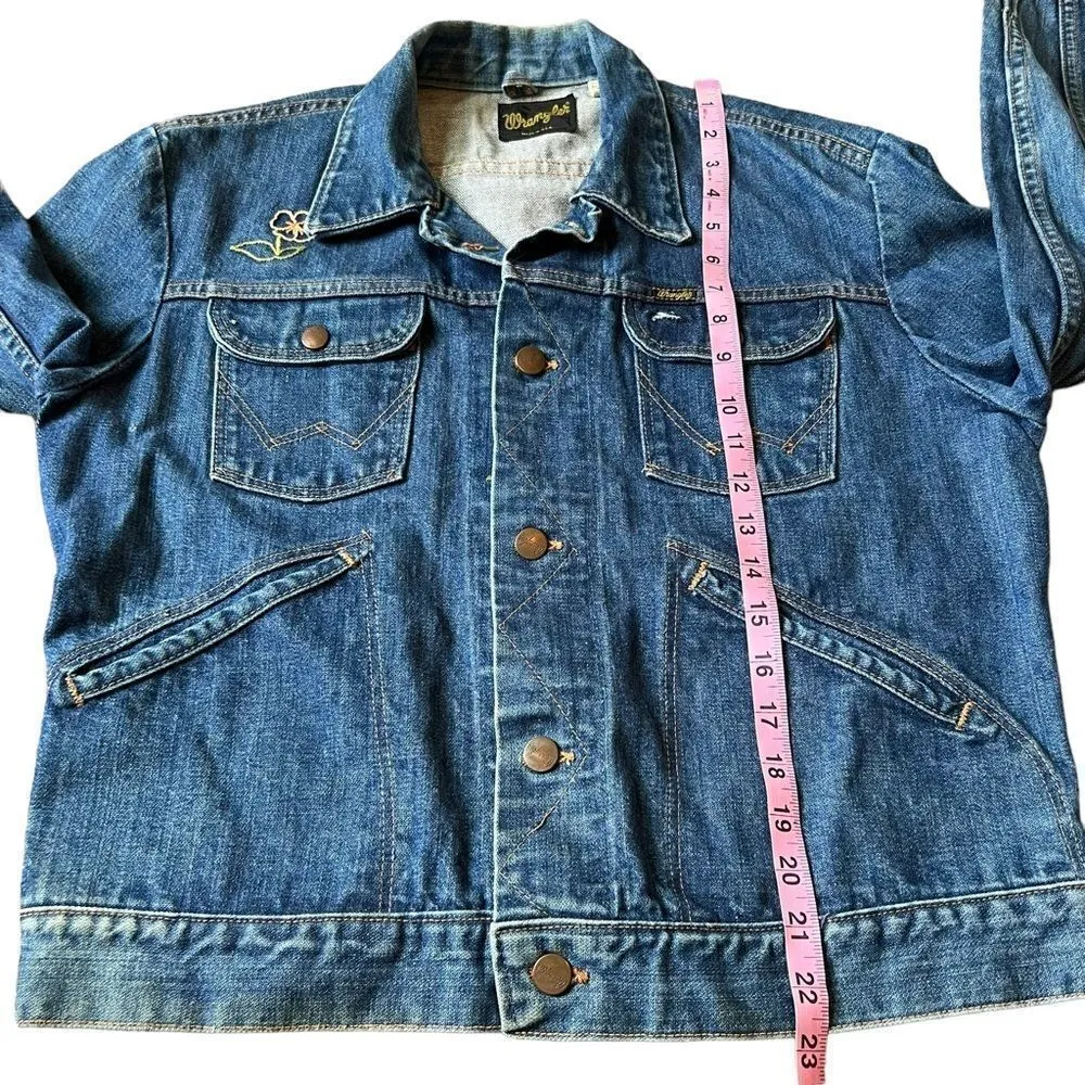 Wrangler Owl Embroidered Jean Trucker Jacket Vintage 70’s - Image 12
