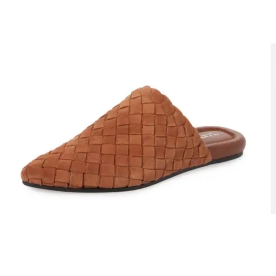 New!‎ RAG & BONE Lewis Woven Suede Slides Redwood Brown Sz 37 US 7 $395 - Image 8