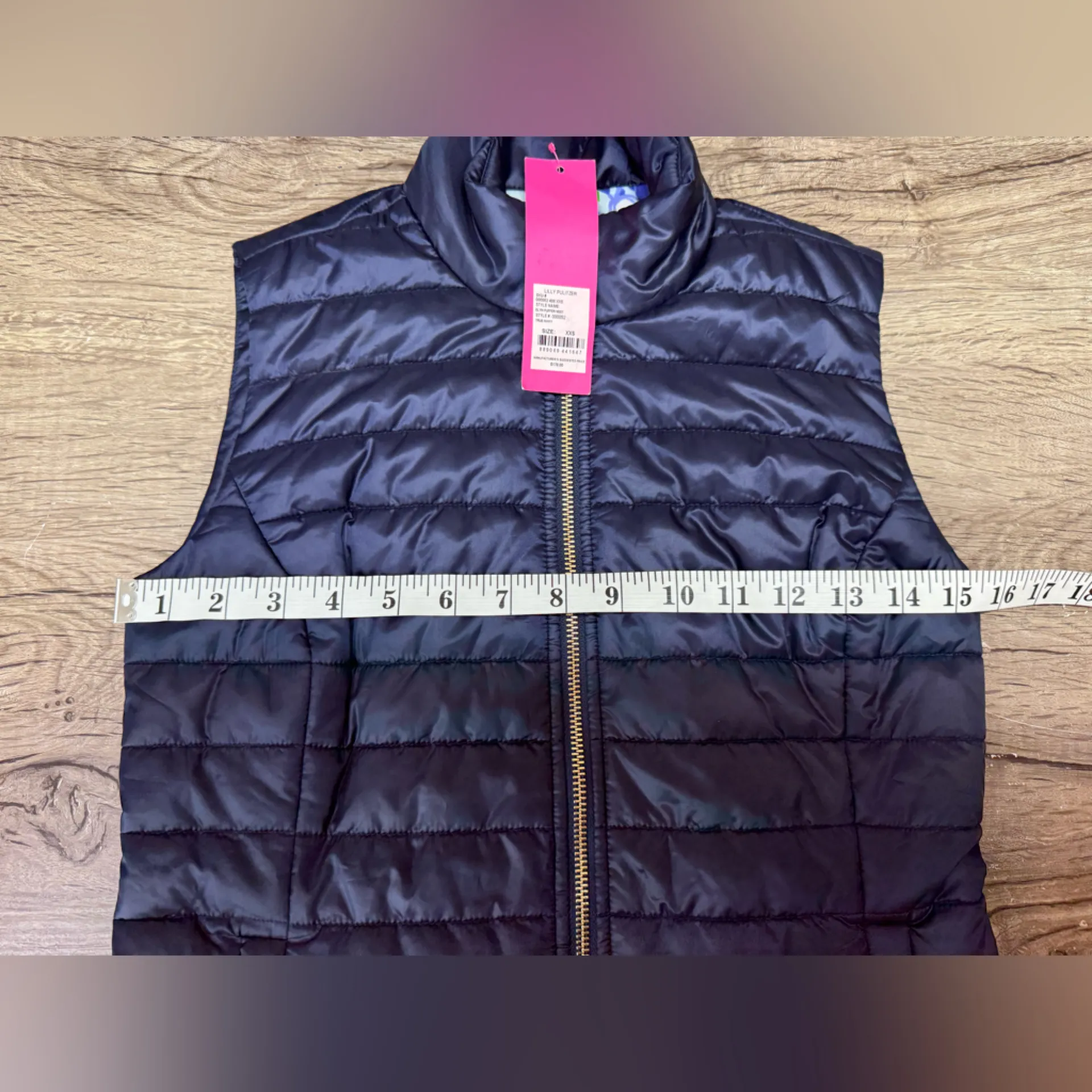 Lilly Pulitzer NWT Elyn Puffer Vest True Navy Size XXSmall Style#000052 MSRP$178 - Image 5