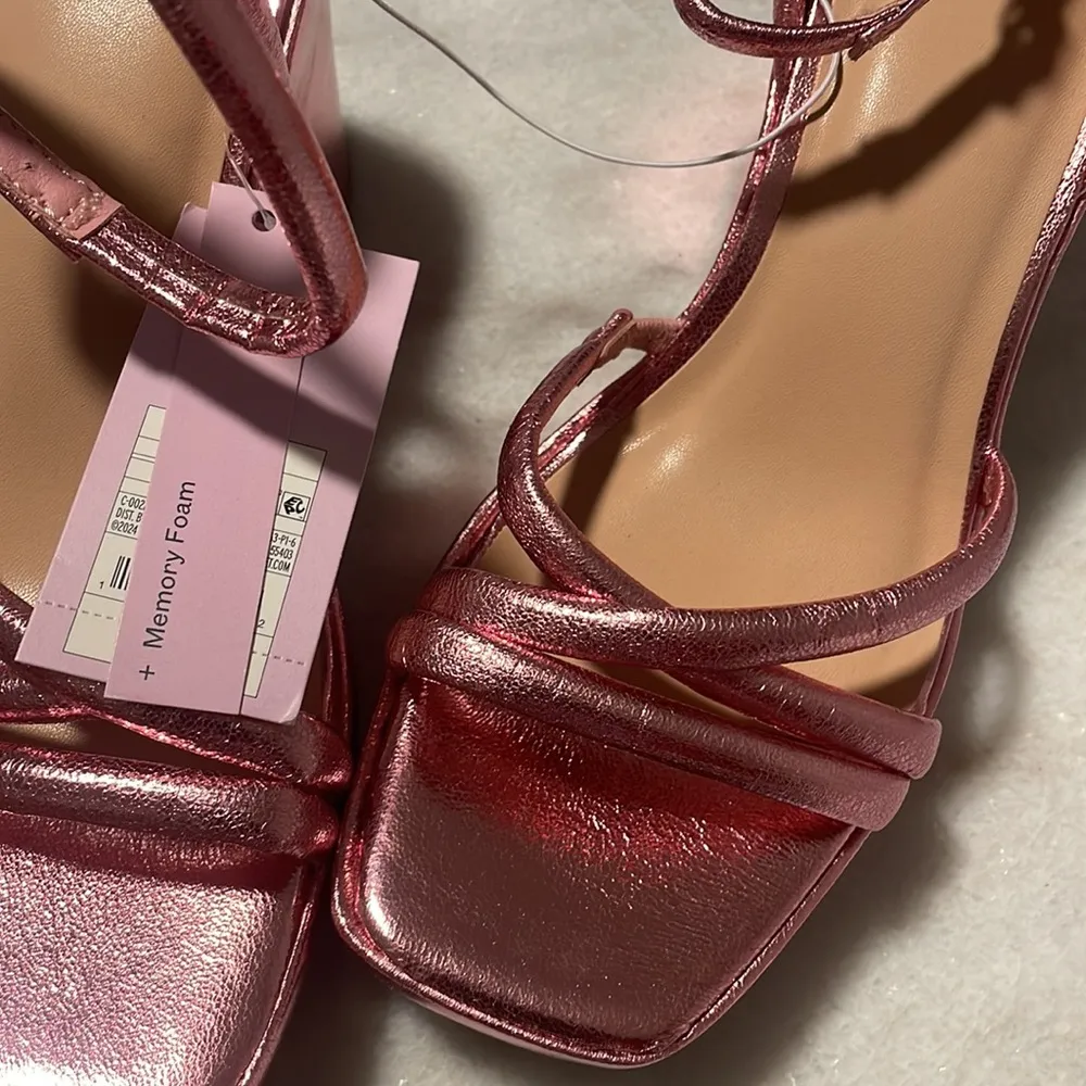 Wild Fable Platform Heel Astro Strappy Pink Metallic shoe New Size 7.5 - Image 8