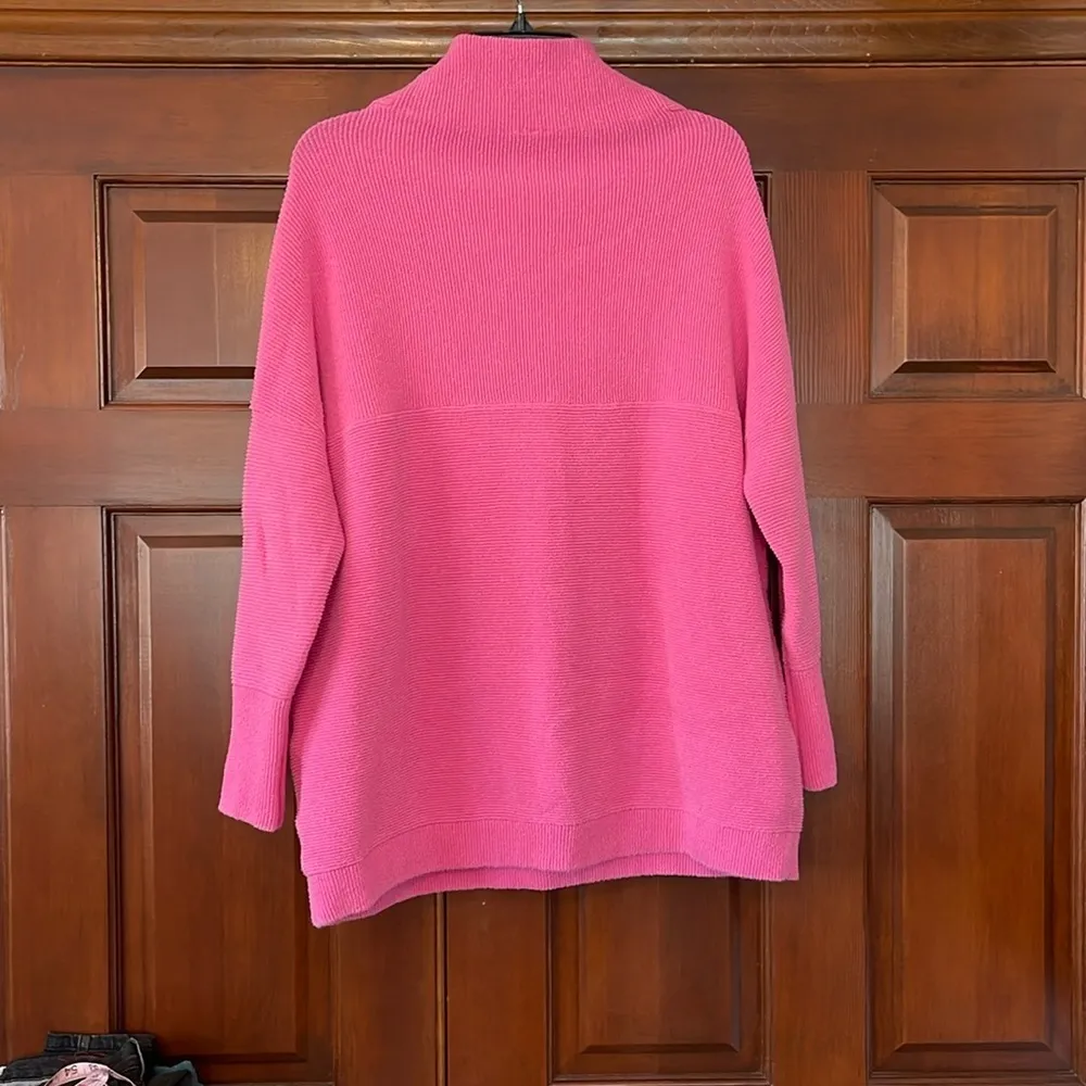 Free People Candy Pink slouchy thermal pullover Small - Image 4