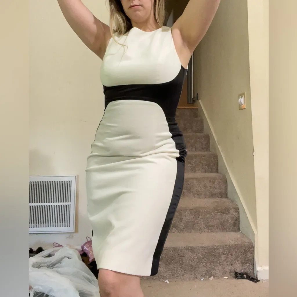 Mod office dress flattering hourglass Black Size 8 - Image 3