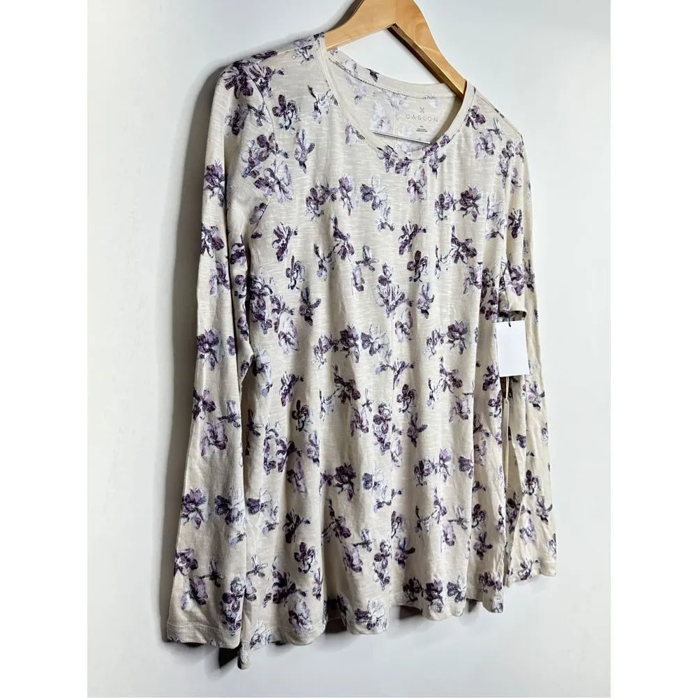 Caslon  Shirt Womens Long Sleeve Floral Crewneck Size XXL NWT - Image 3