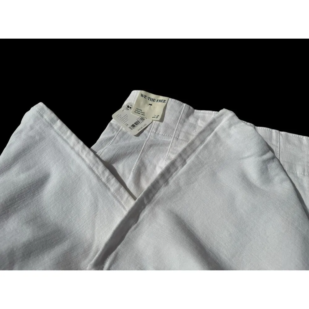 Free People We The Free Jayde Flare Jeans In Pure White size 28 NWT - Image 4