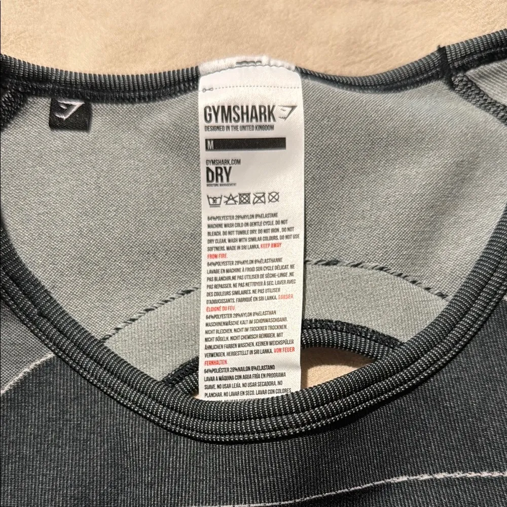 Gymshark Charcoal and Light Gray Crop Top - Image 2