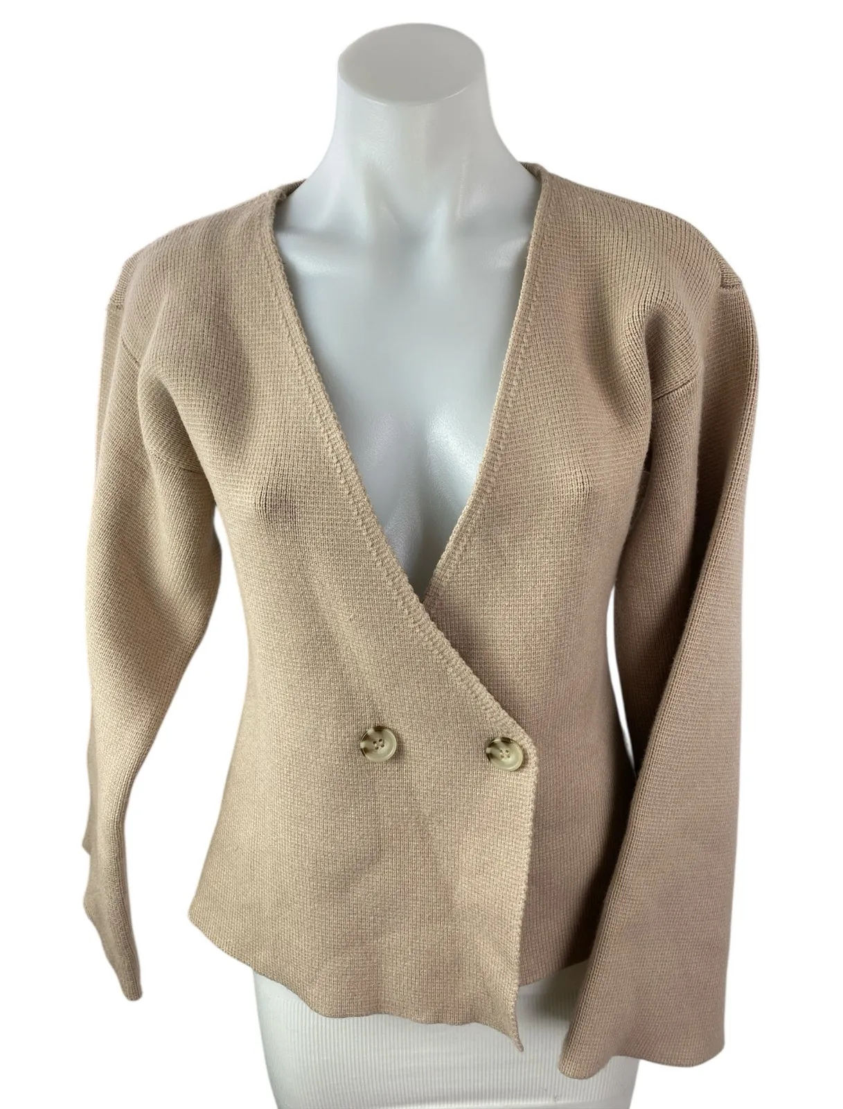 Scotch & Soda Brown Wool Double Breasted Long Sleeve Sweater Blazer Top Size S - Image 1