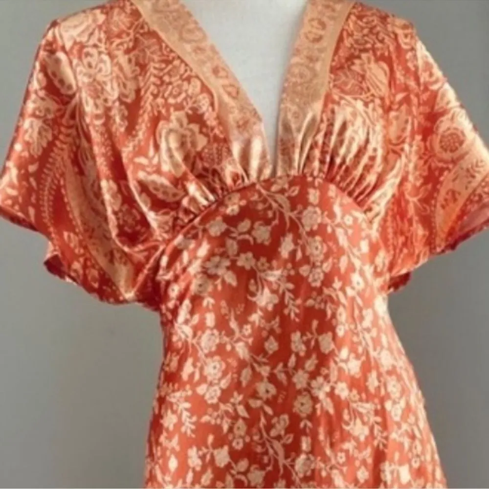 Free People Beatrice Satin Plunge Maxi Dress C27 - Image 11