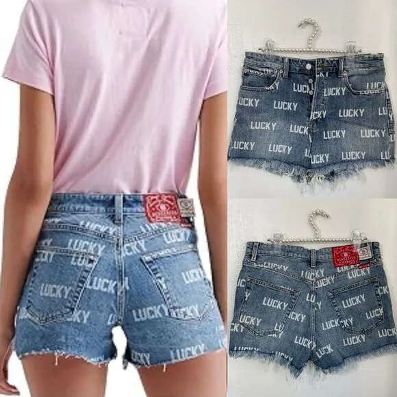 Lucky Brand Womens Totally Lucky  Pins Allover Printed High Rise Shorts Size 28 - Image 2