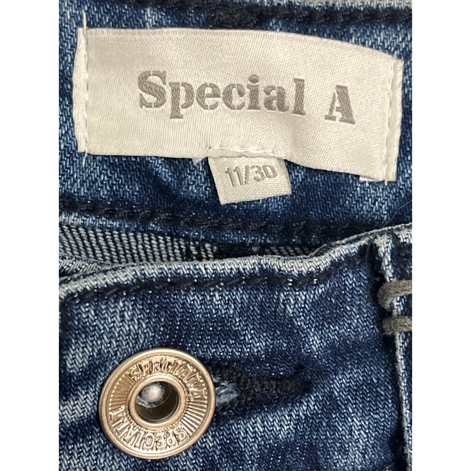 Special A Crop Wide Leg High Rise Baggy Blue Jeans, Size 11/30, style: P8083D - Image 8