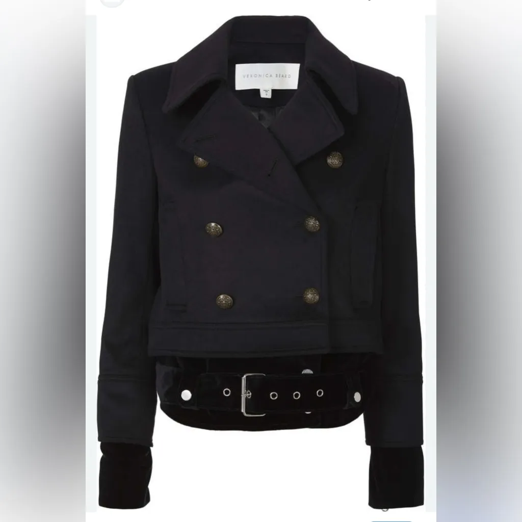 Veronica Beard Yara Velvet Hem Pea Coat 0 - Image 14