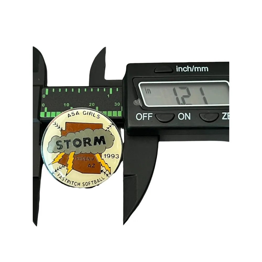 Vintage 1993 ASA Girls Fastpitch Softball Pin label tie hat STORM Phoenix AZ - Image 3