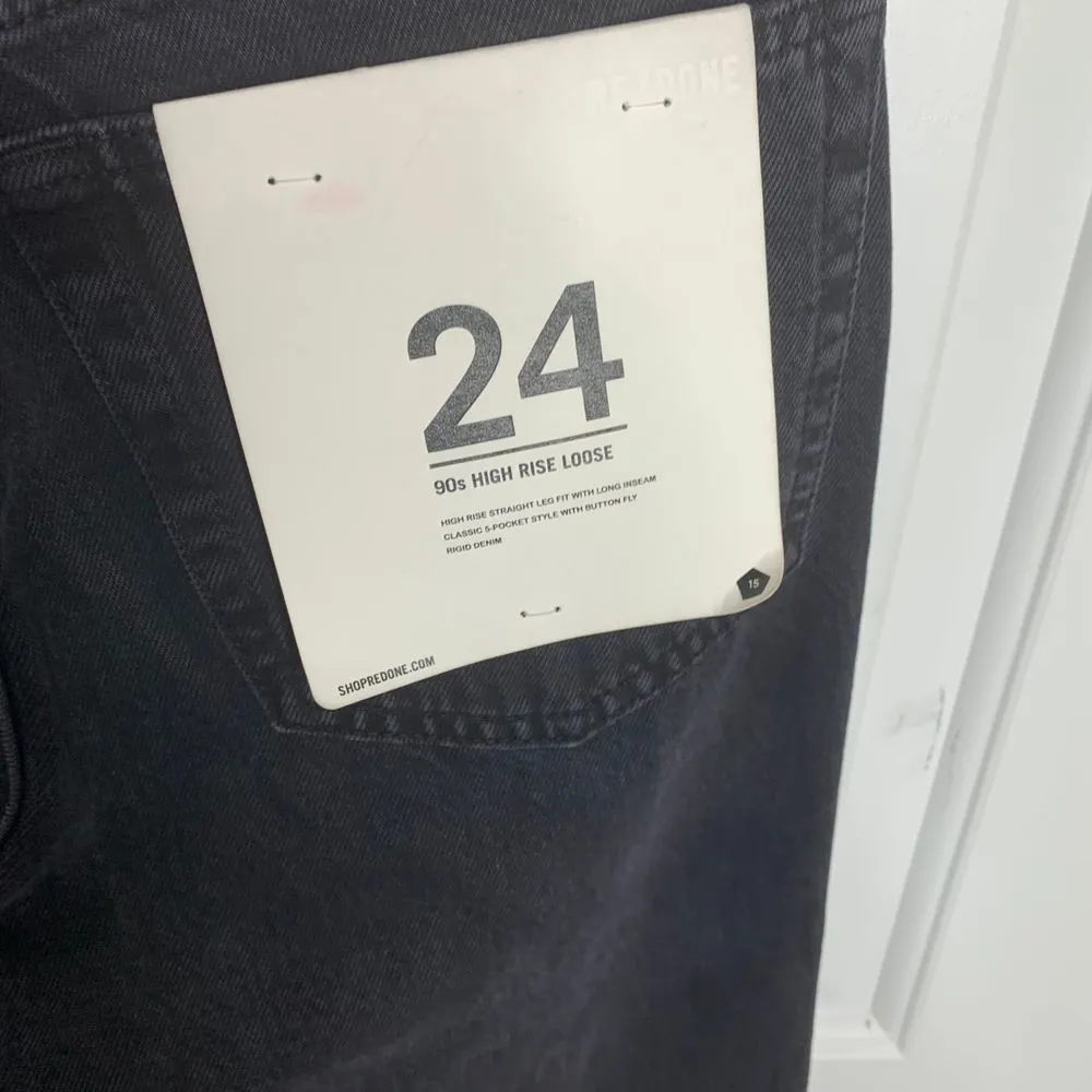 Re Done 90s straight high rise loose long black ripped distressed jeans size‎ 24 - Image 9