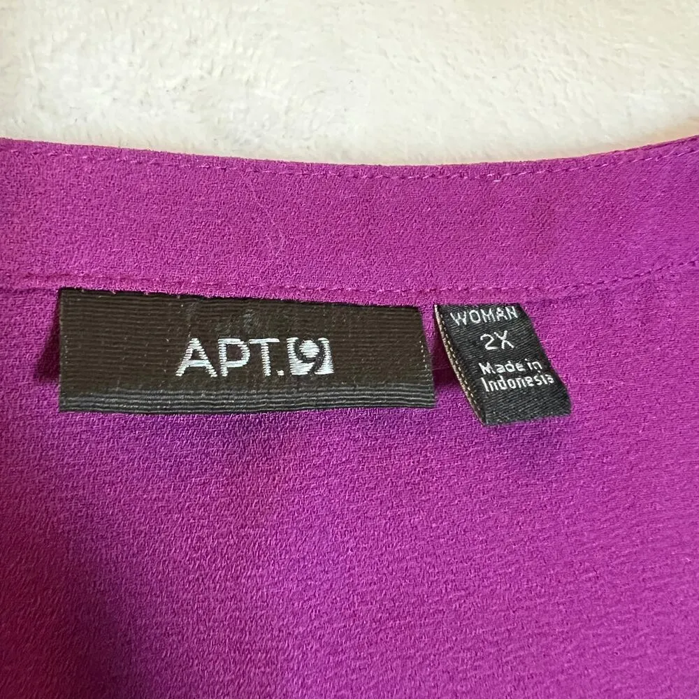 APT 9 V-Neck Button Down Blouse Shark Bite Hem Size 2x Career Professional - Image 4