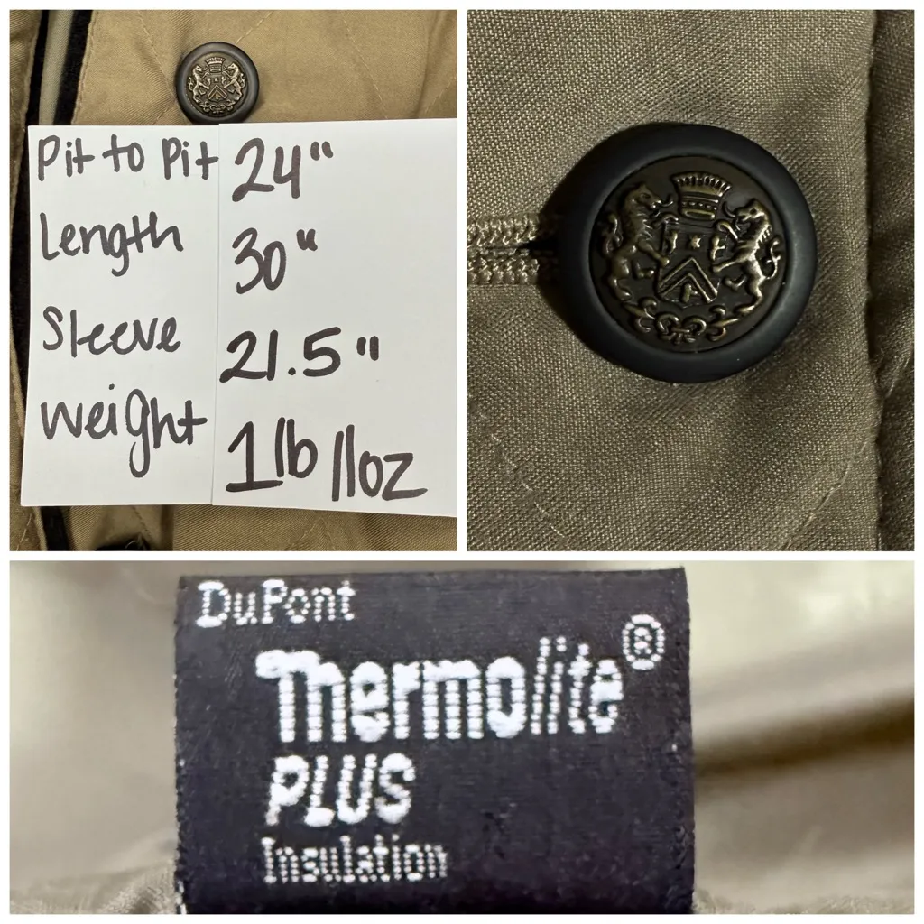 Bromley Sport Jacket MP Quilted Thermolite Light‎ Puffer Velvet Trim Chore Coat Size undefined - Image 8