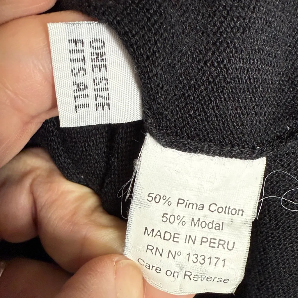 PLANET by Lauren G Two Tone Knit Turtleneck Tunic Sweater W1966 One Size Black Size undefined - Image 6