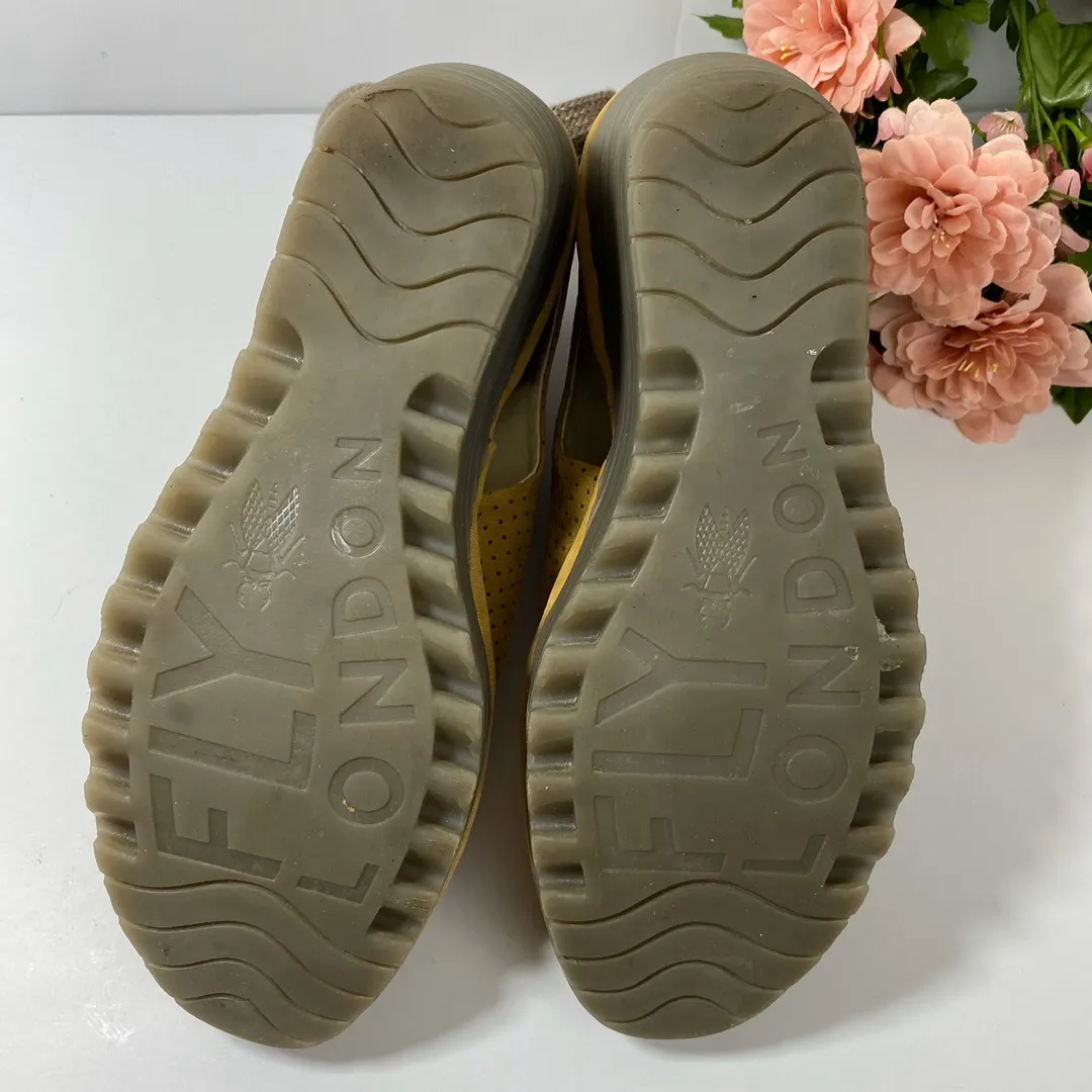 Fly London “Yull” Mustard Platform Wedge Booties - Image 5