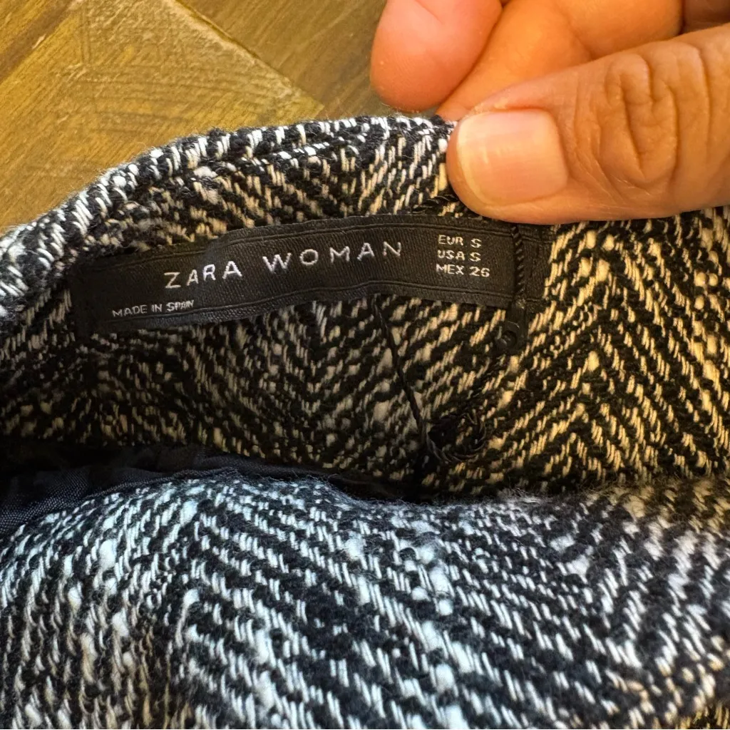 Zara Ausie Blogger Favorite Tweed Pencil Skirt Knee Textured Classy Old Money S - Image 5