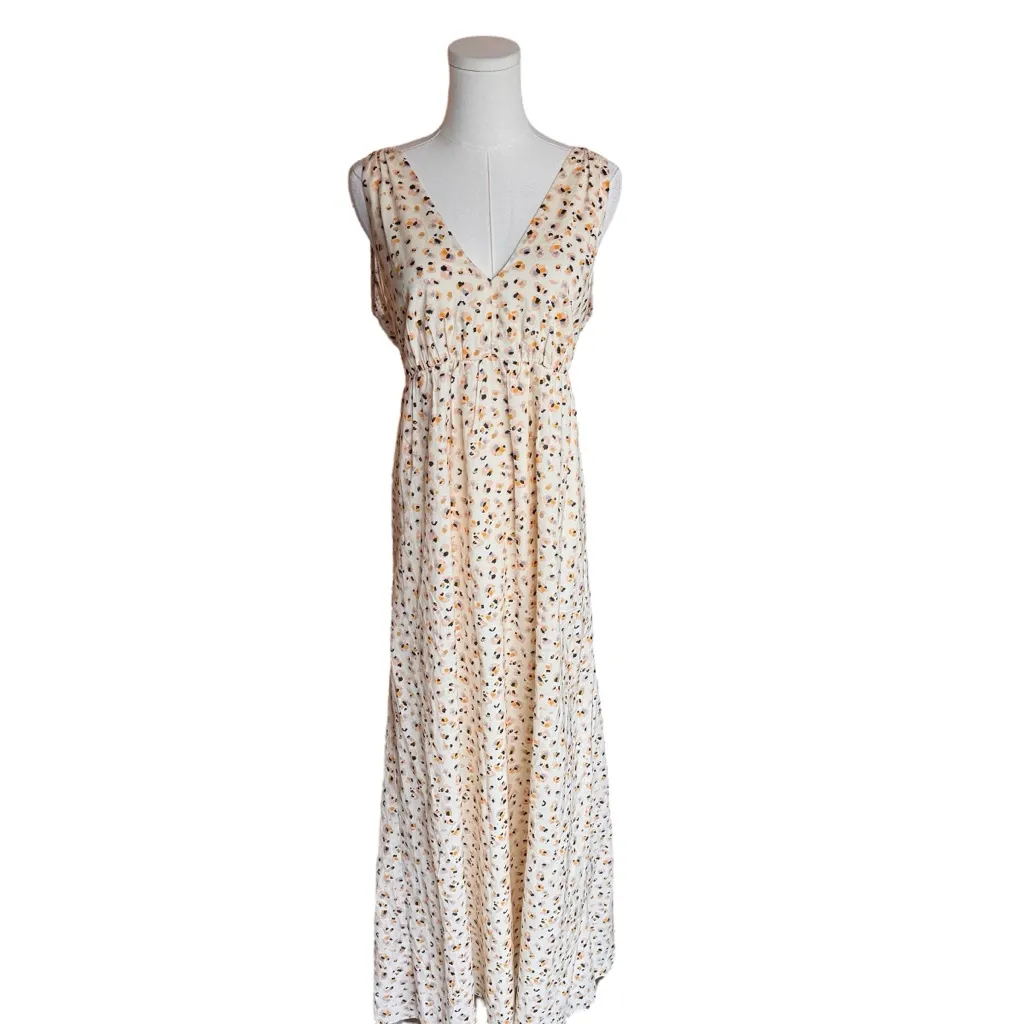 ba&sh - Beck Flowy Maxi Dress in Ecru Leopard Print Sz 2/US 6 - Image 6