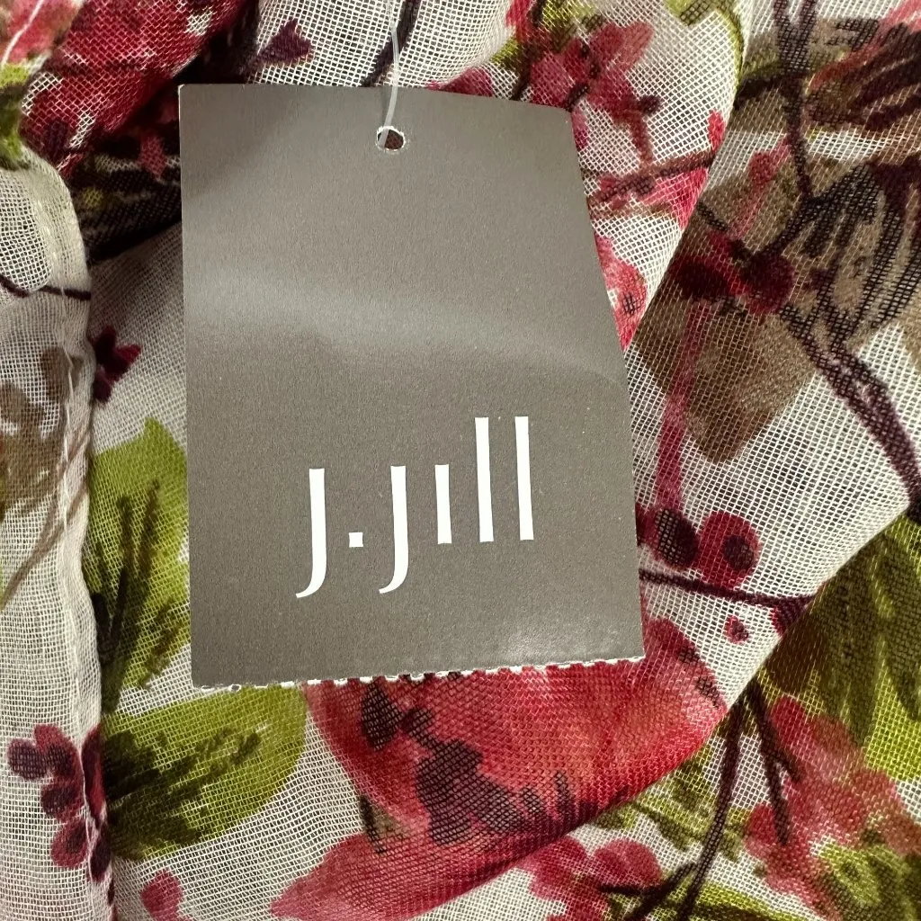 J.Jill Floral Infinity Scarf One Size Lightweight Polyester Multicolor - Image 4