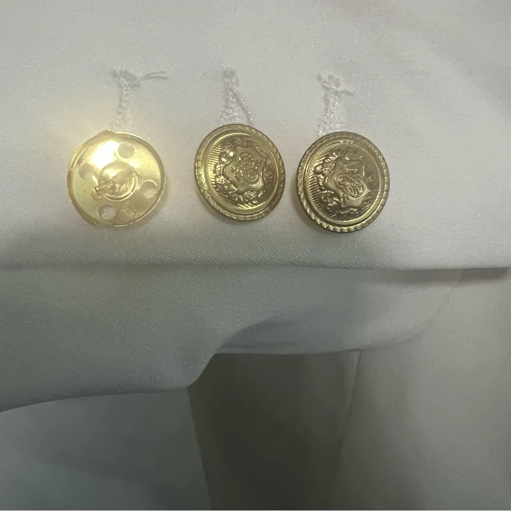 House of CB White Satin Lace Up Shoulder Detail Blazer, Size Medium - Image 4