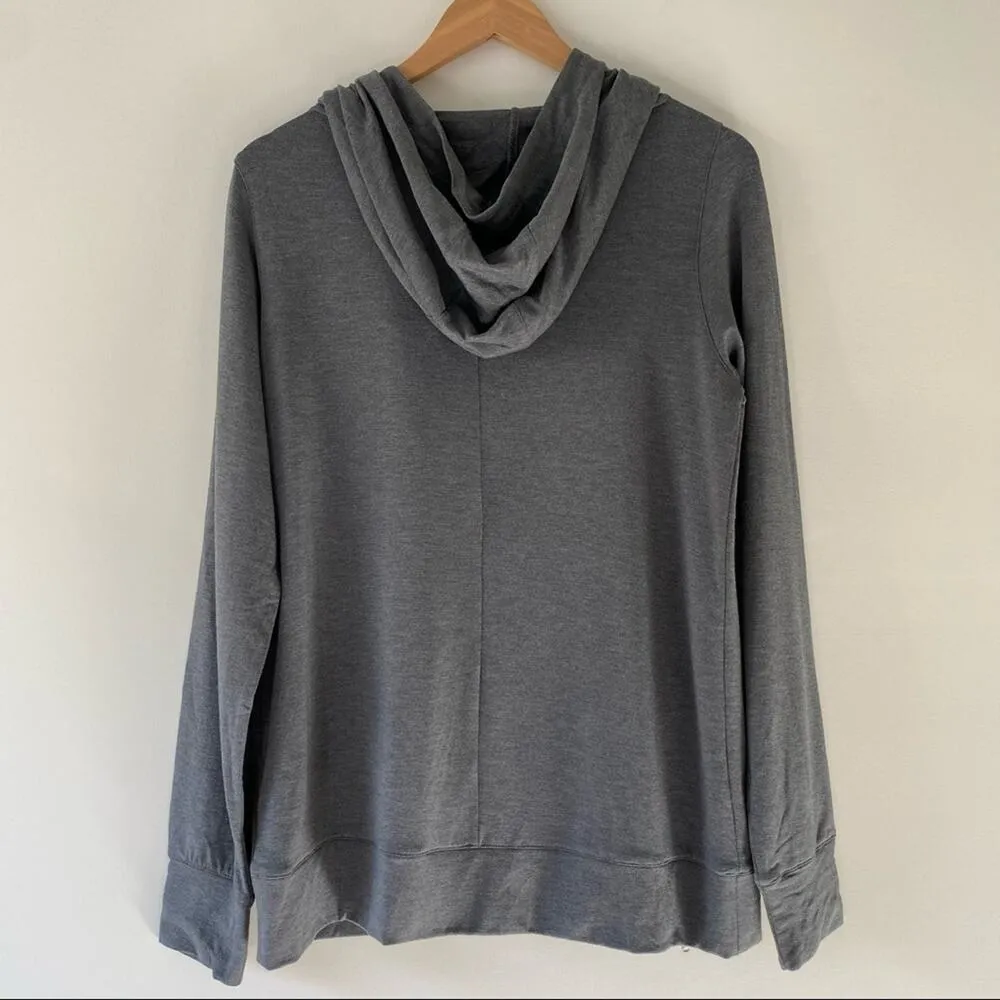 Cloudveil gray asymmetrical zip moto hoodie sweatshirt jacket modal blend M NEW Size M - Image 3