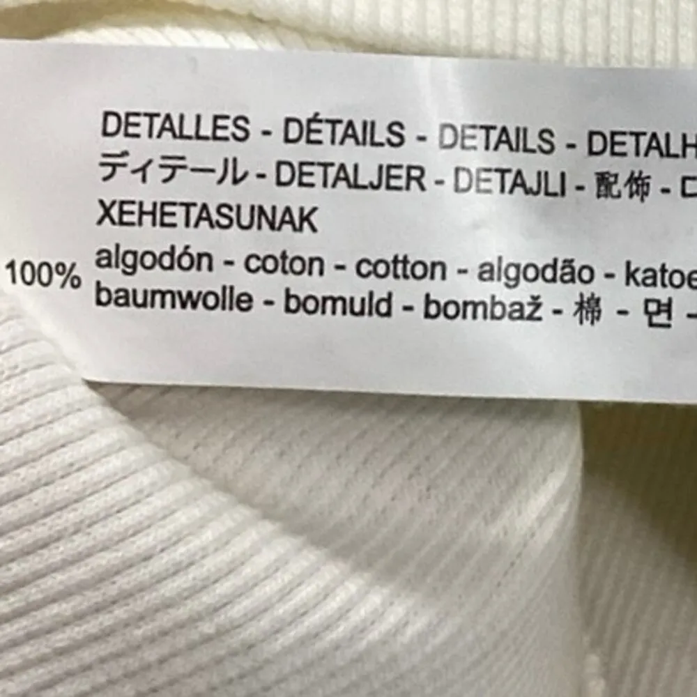 Zara White Ribbed Knit Turtleneck Half Zip Sleeveless Sweater Vest Top Size M - Image 4