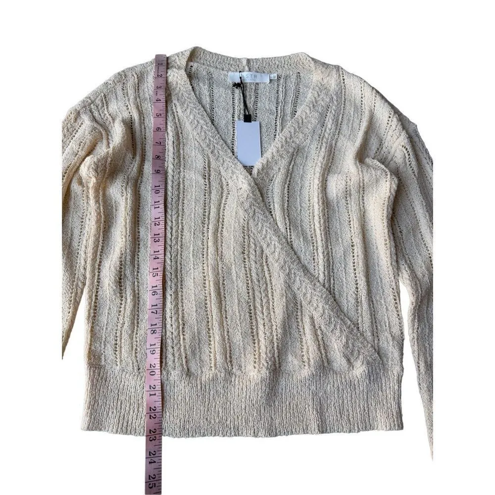 ASTR The Label Cream Knit Wrap V-neck Sweater - Image 8