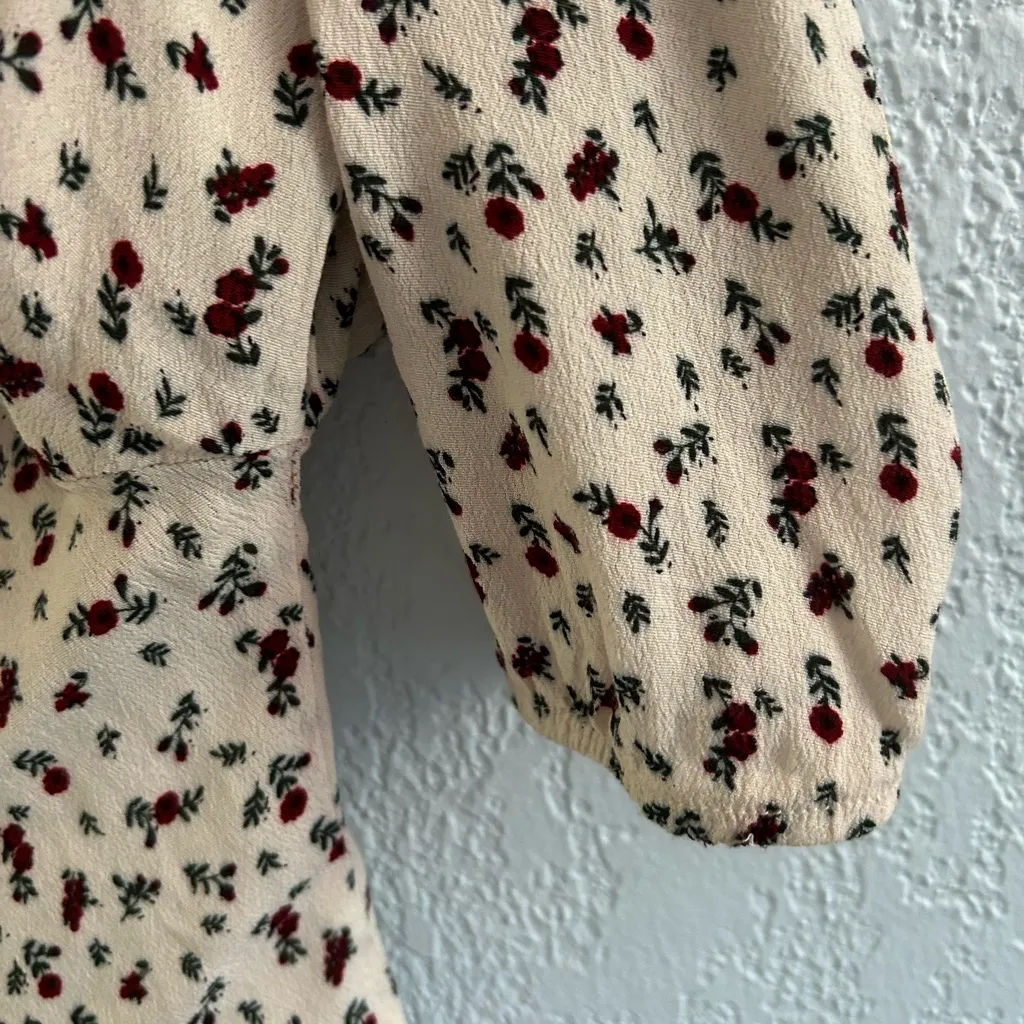 Cream Floral Wrap Blouse - Image 7