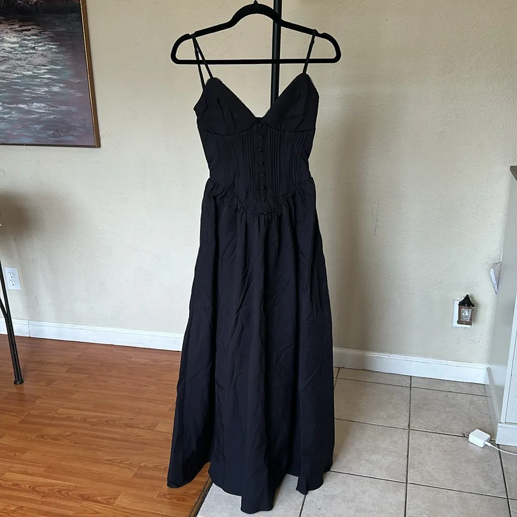 HOUSE OF CB 'Lova' Black Corset Maxi Ball Gown‎ Dress sz S NWOT - Image 3