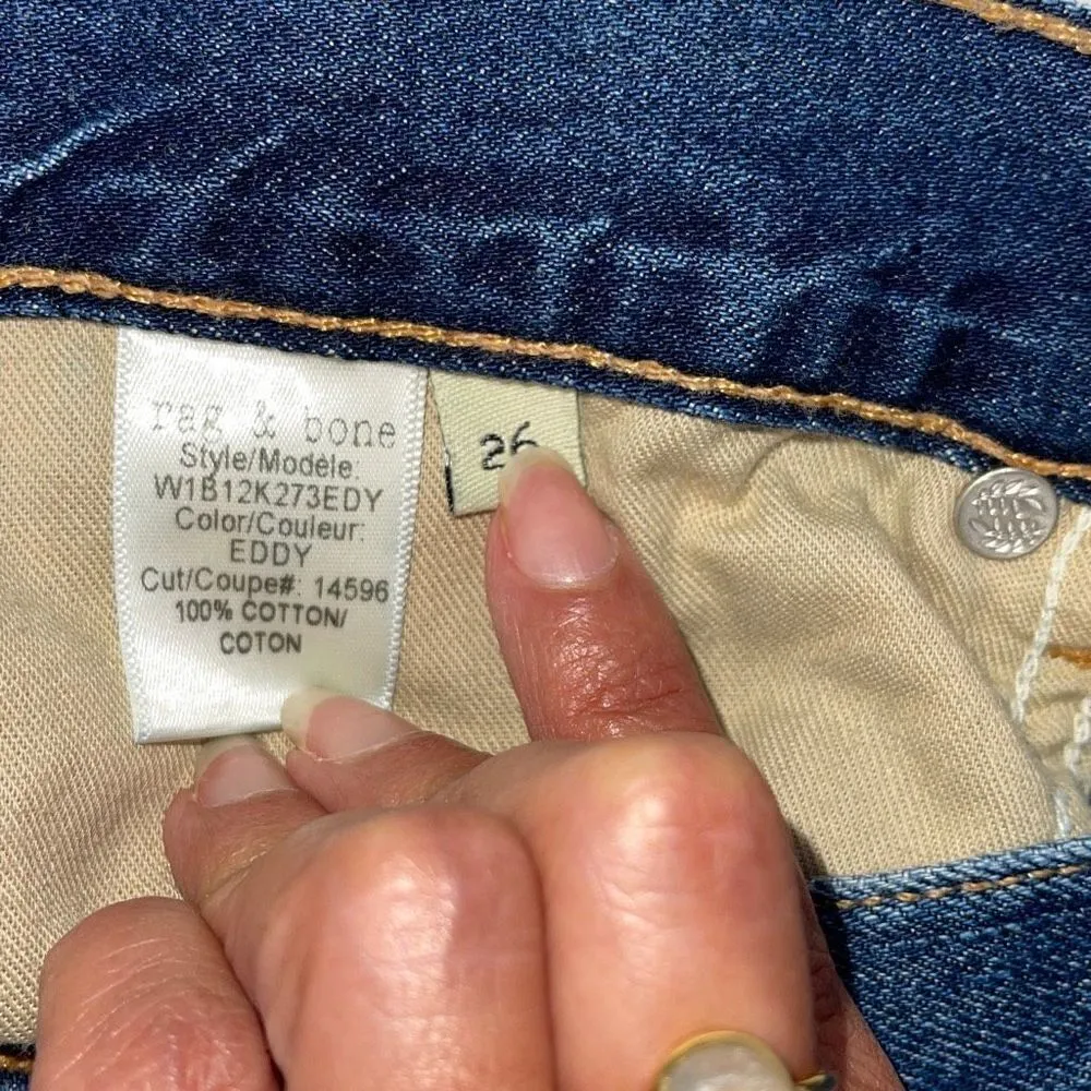 Rag & Bone Women’s‎ Denim Mini Skirt Size 26 Eddy Wash Dive Frayed Hem Blue - Image 4