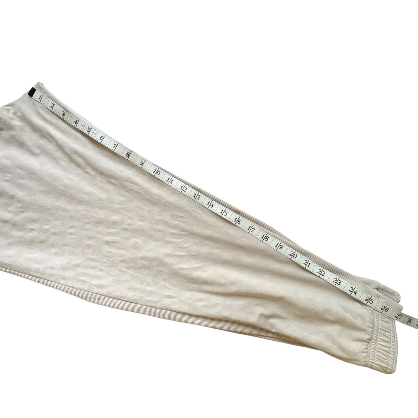 Athleta Brooklyn Textured Leopard Joggers Abalone Beige Cream Size 10 - Image 12