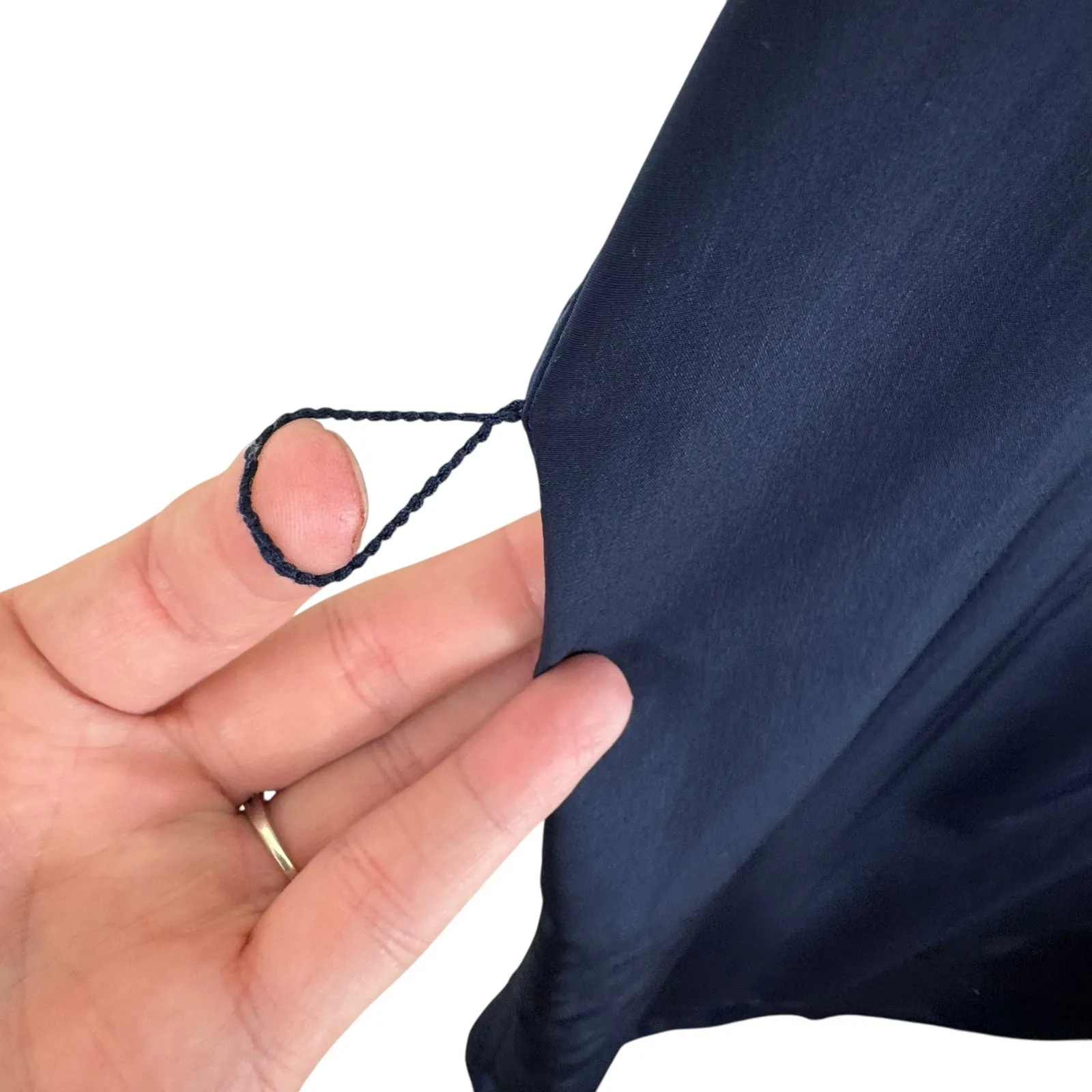 White House Black Market Navy Blue Light Sleeveless Hi Low Midi Dress Size M - Image 5