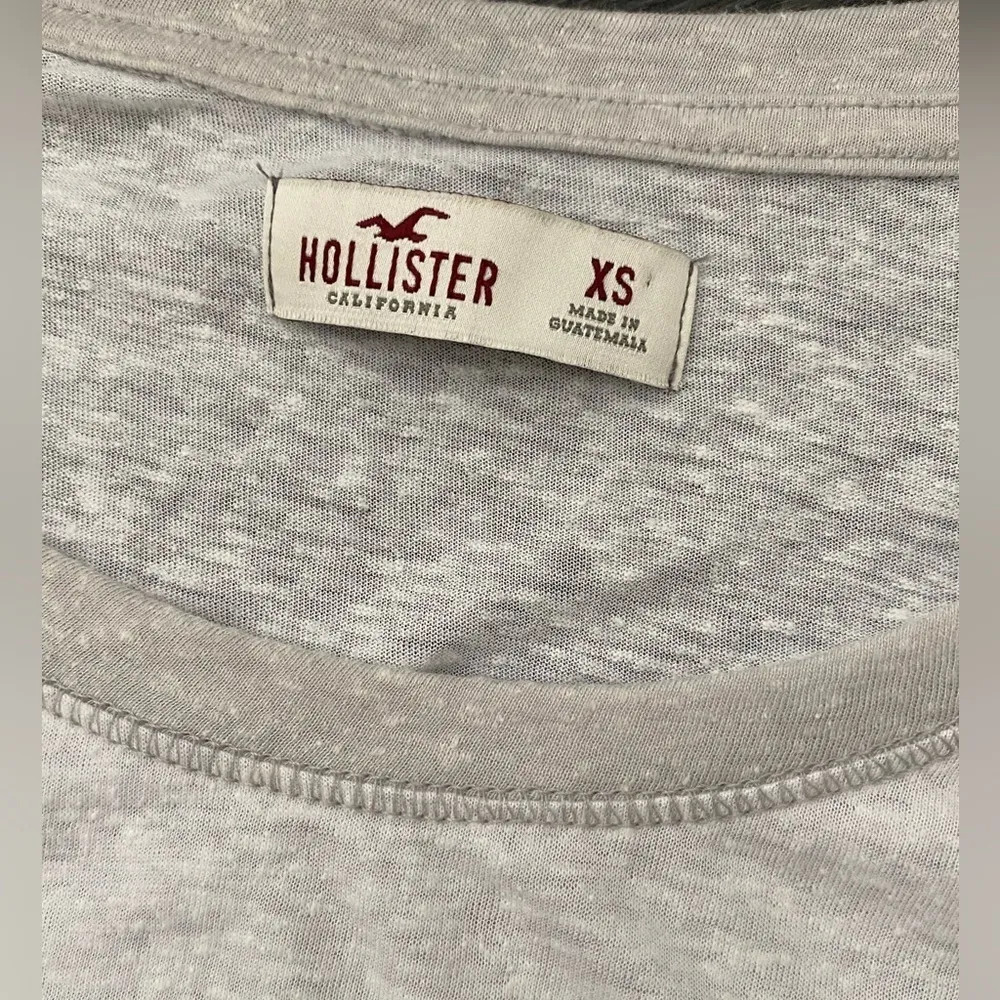 HOLLISTER Sequin Raglan Burnout Baseball Tee Shirt Y2K Vibes XS White - Image 9