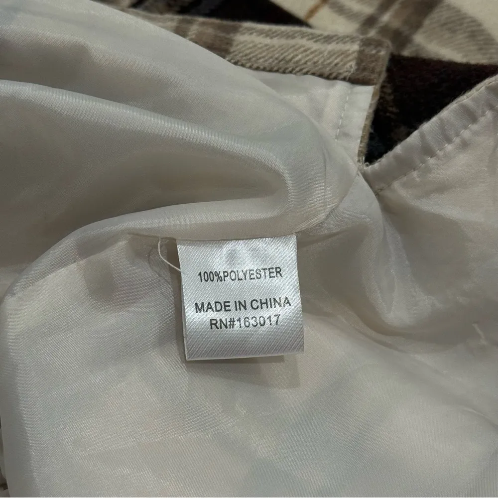 Princess Polly Myley Oversized Shacket in Brown and Tan Plaid Women's Size XS/S - Image 6