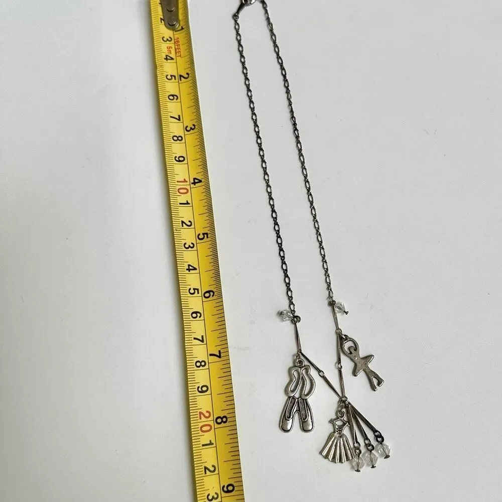 Silver tone ballerina charm necklace - Image 7