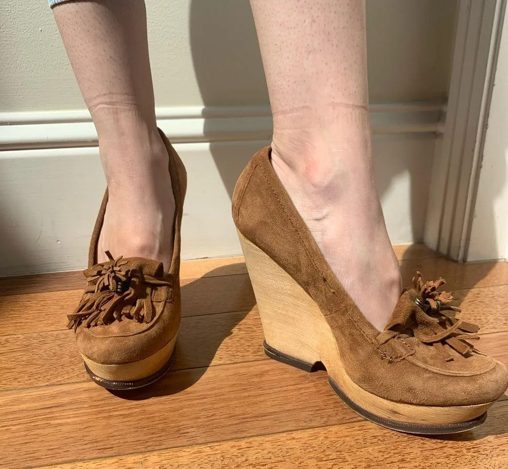 Sam Edelman | Suede Tassel Wedges 8 - Image 3