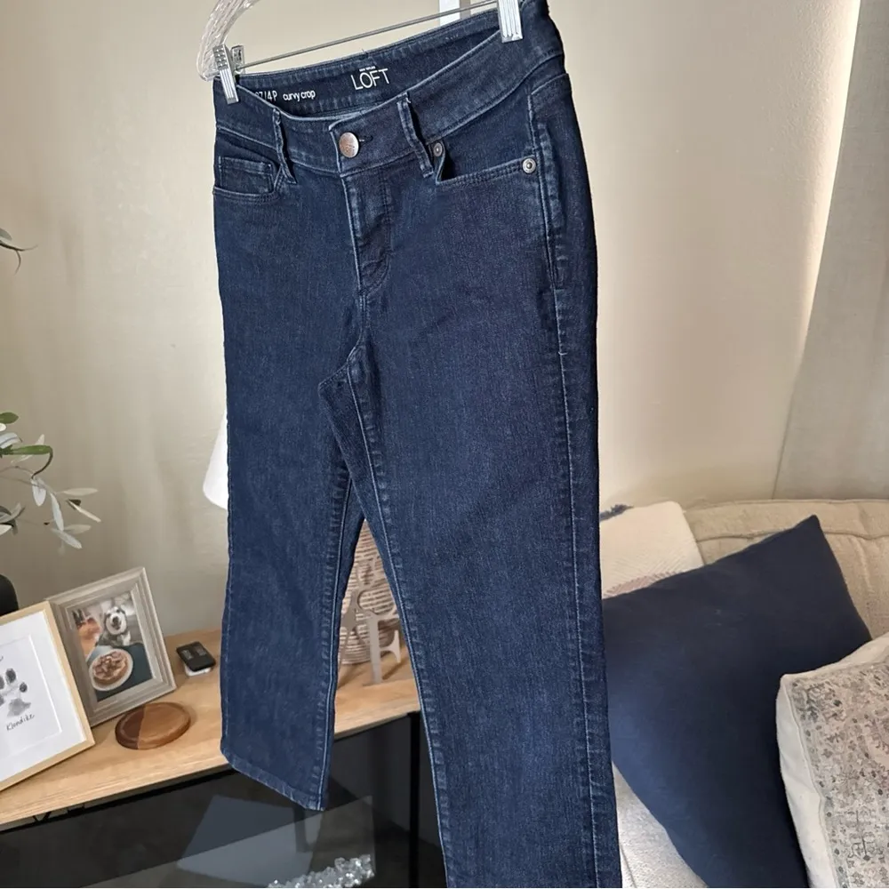 Ann Taylor LOFT Womens Curvy Crop Blue Jeans Size 4P/27 - Image 4
