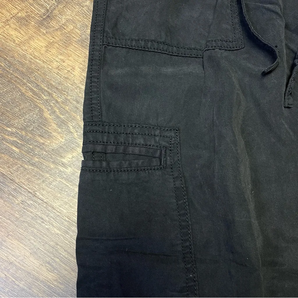 American Eagle Lyocell Baggy Jogger Cargo Pants High Rise Womens Small Black - Image 6