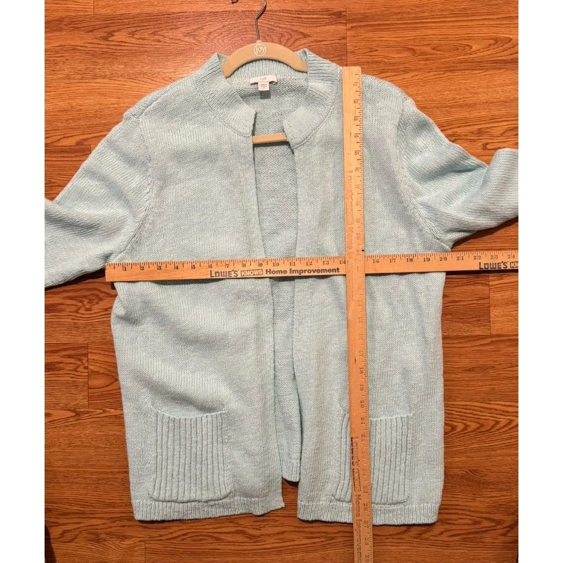 J. Jill Size M Aqua Blue Long Sleeve Cotton Blend Cardigan Lightweight - Image 7