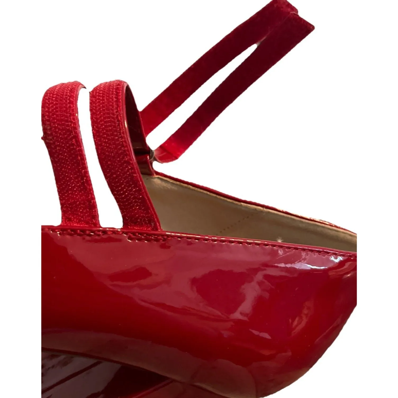 Limelight Womens Lola Chunky Platform Sandal High Heels Patent Red Dress Shoe 10 - Image 4