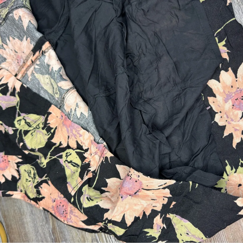 Free People Womens Altura Printed Mini Dress Floral Linen Blend Size Small S - Image 6