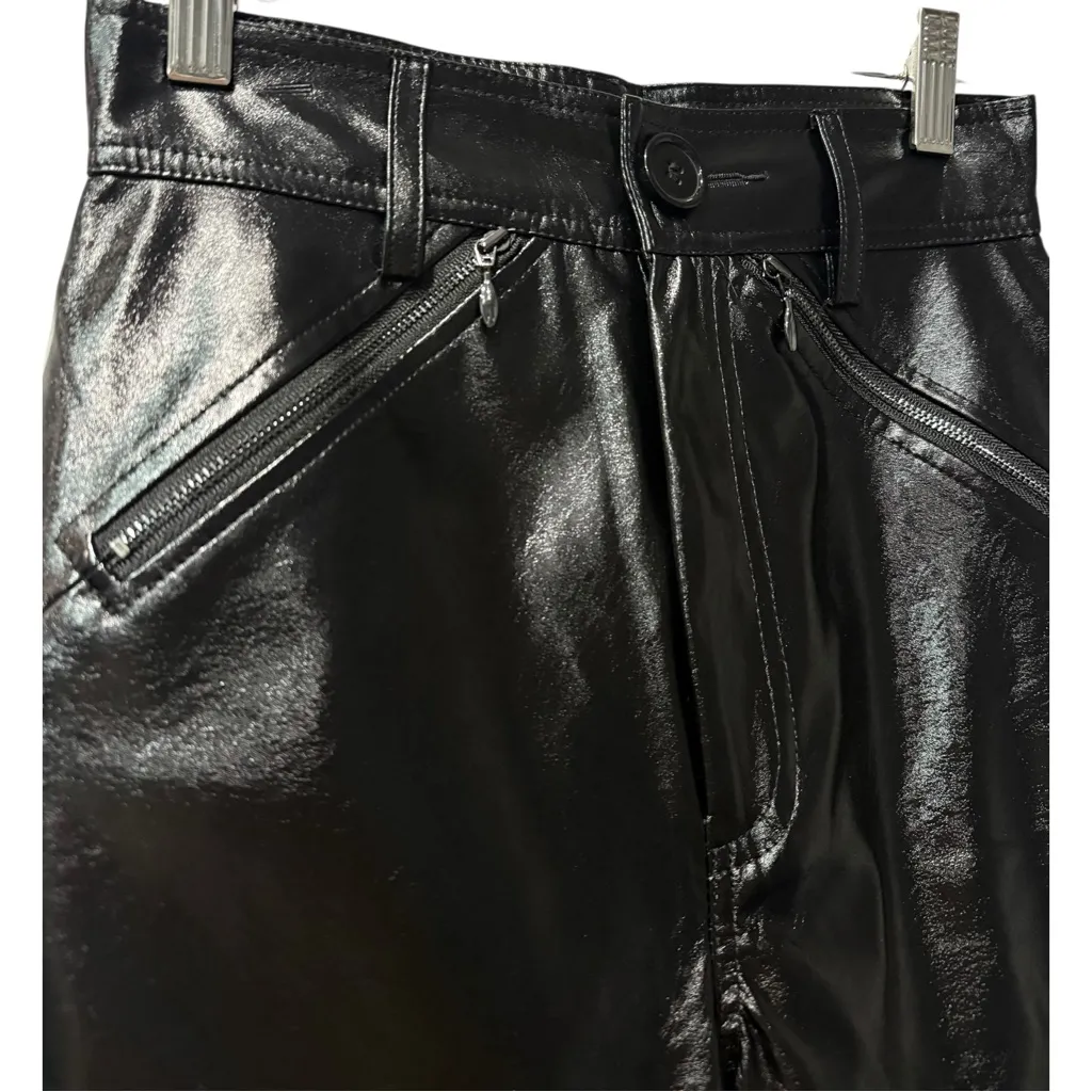 NWT Misha Bertha Black Vegan Leather High Waist Crop Flare Pants Size 2‎ $238 - Image 4