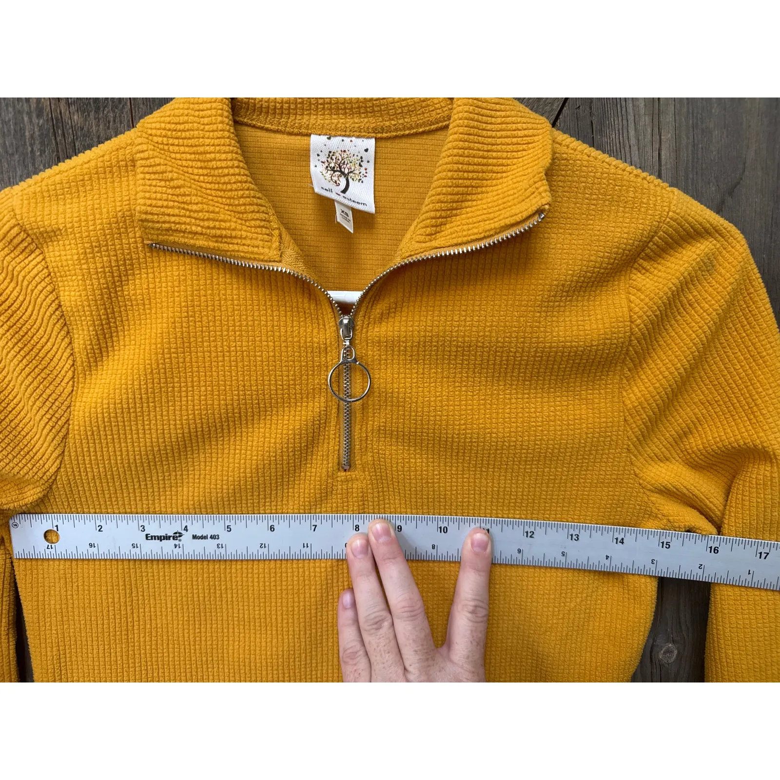 Self Esteem Women’s XS Orange Quarter Zip Sweater - Image 9