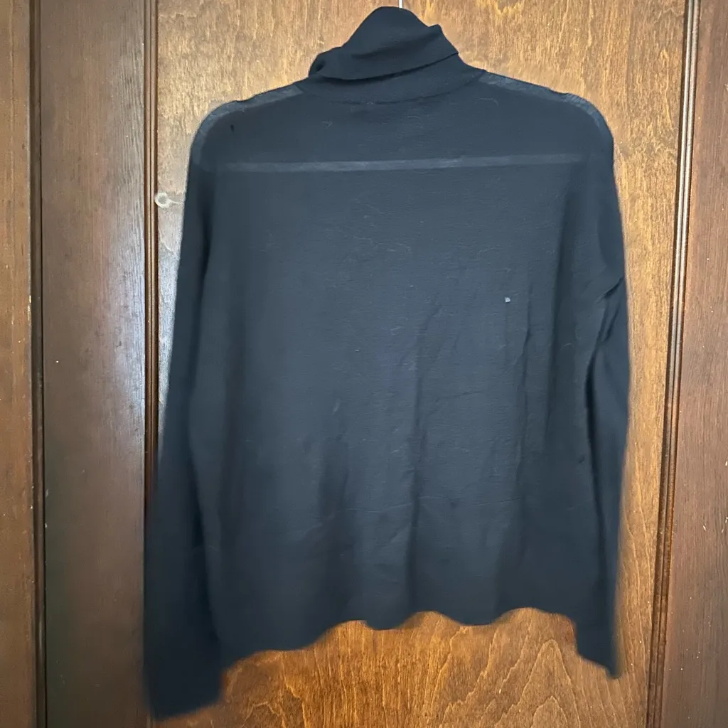 Everlane Navy Blue Wool Blend Turtleneck Sweater Size S - Image 3